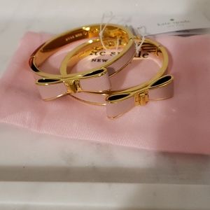 2 Kate Spade Pink Bonnet Bow Bangles
